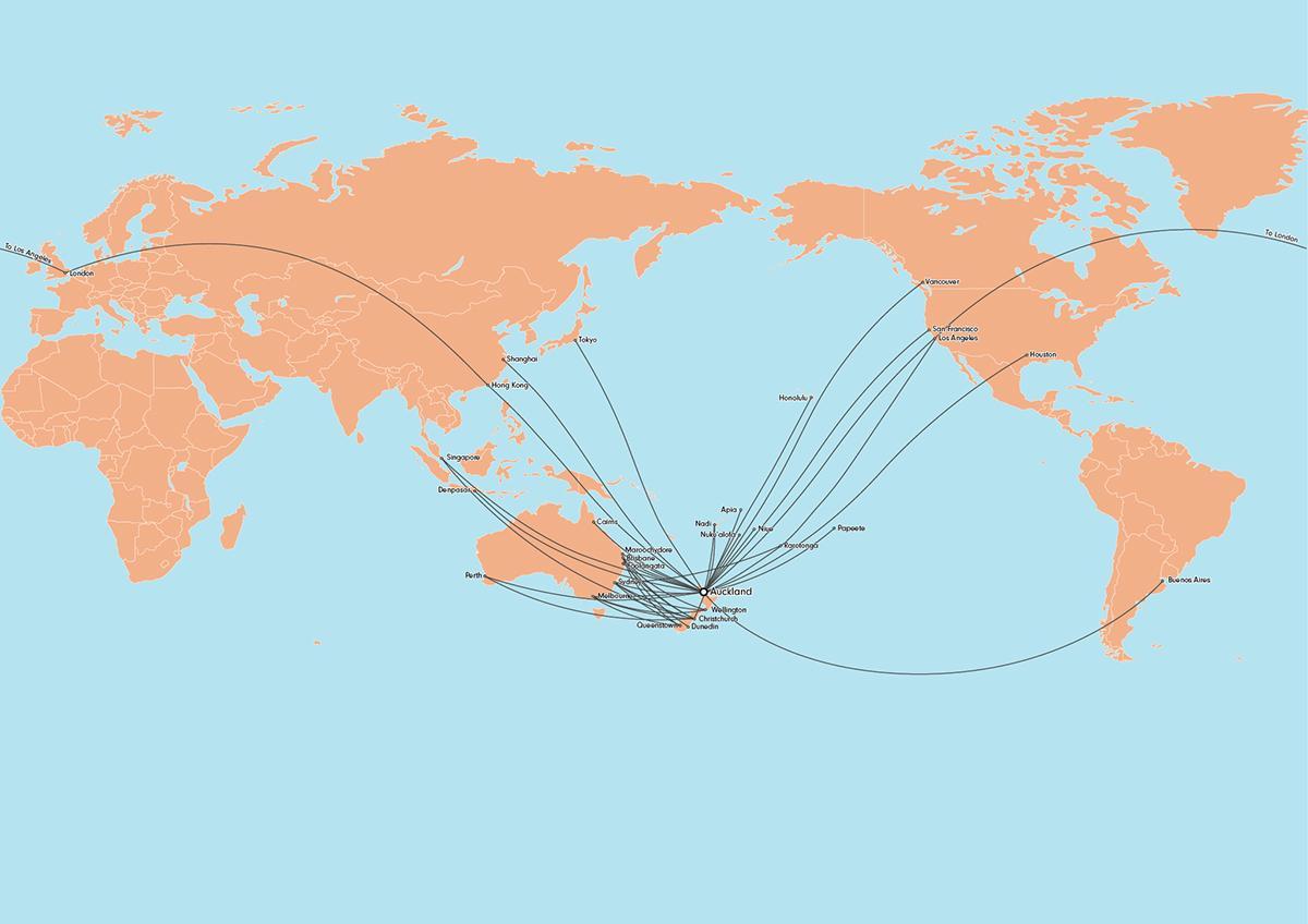 air new zealand rutt karta internationella