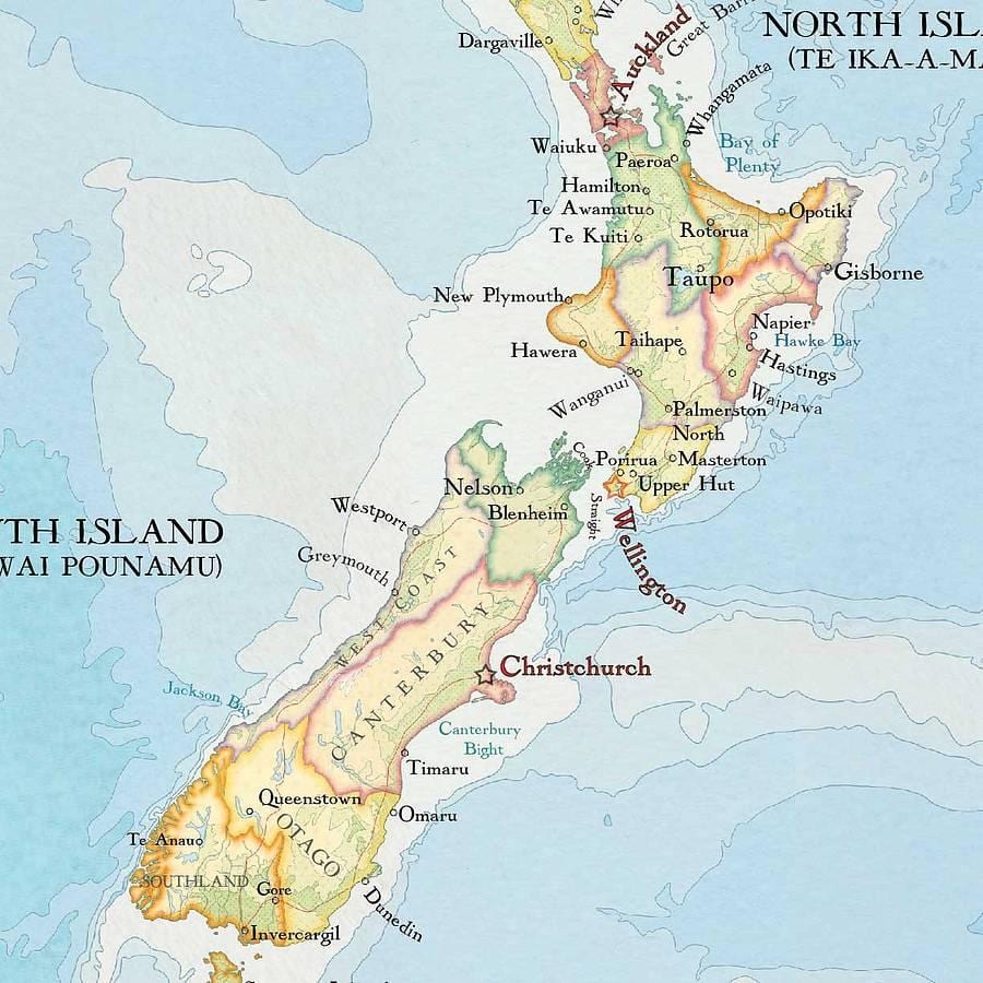 Karta över nya zeeland skriv ut
