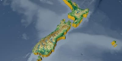 Karta i 3d-nya zeeland