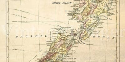 Karta över gamla nya zeeland