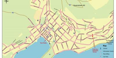 Street map i queenstown, nya zeeland