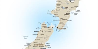 Karta över nya zeeland städer