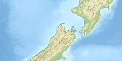 Nya zeeland fysiska egenskaper karta