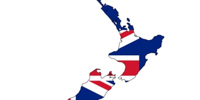 Karta över nya zeeland och flagga