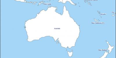 Övergripande karta över australien och nya zeeland