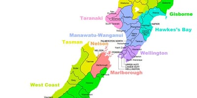 Politisk karta över australien och nya zeeland