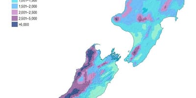Nya zeeland regn karta
