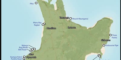 Karta över nya zeeland surfa
